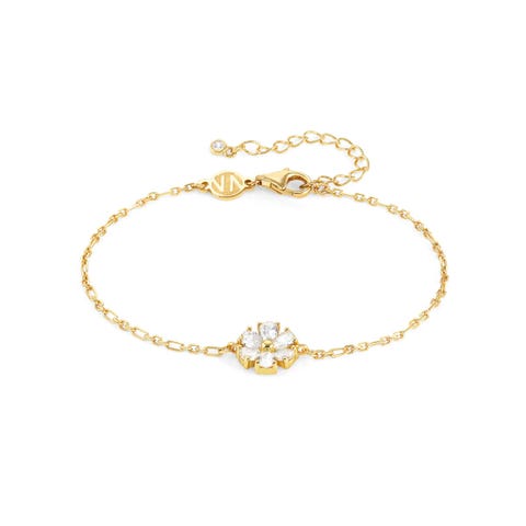 Bracciale Sweetrock Nature Fiore Bracciale in argento con pietre bianche