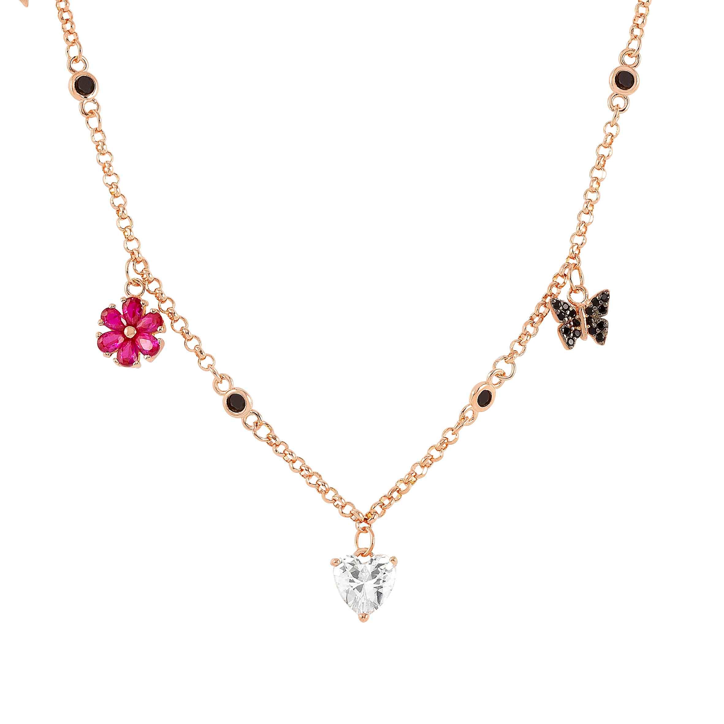 Nomination Collana Sweetrock Nature Oro Rosa con pendenti