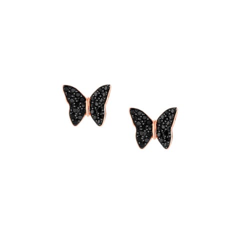 Sweetrock Nature Butterfly earrings, rose gold Sterling silver earrings with Cubic Zirconia