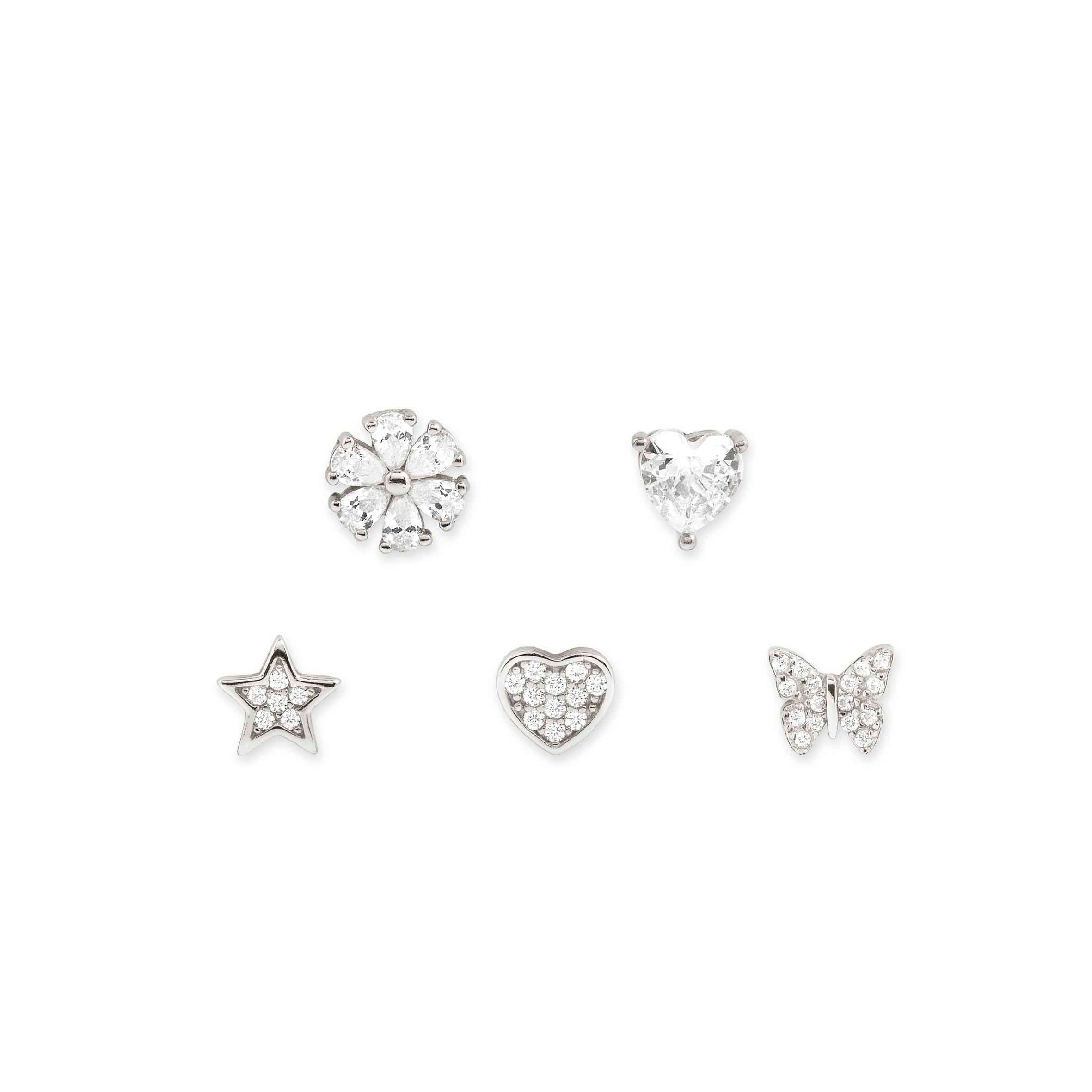 Nomination Set 5 Orecchini Sweetrock Nature Argento