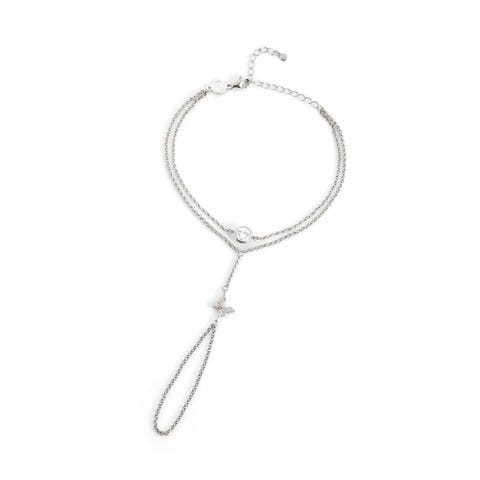 Sweetrock Nature ring bracelet, Butterfly Sterling silver ring bracelet