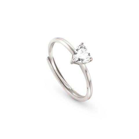 Sweetrock sterling silver ring, White Heart Ring with plated finish