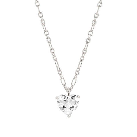Sweetrock sterling silver necklace, White Heart Sterling silver necklace with plated finish