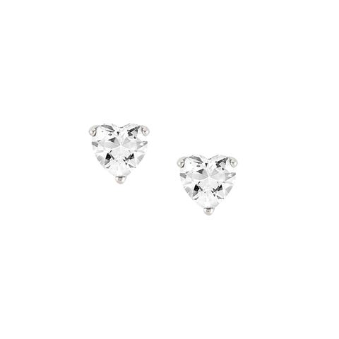 Sweetrock sterling silver earrings, White Heart Sterling silver earrings with plated finish