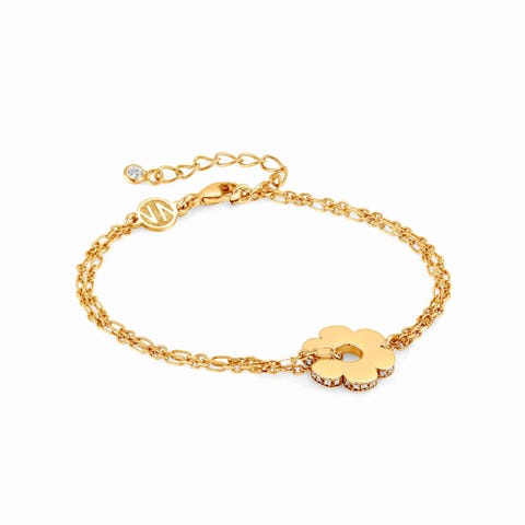 Bracelet Essentials Fleur Or jaune Bracelet avec Pendentif et Zircons
