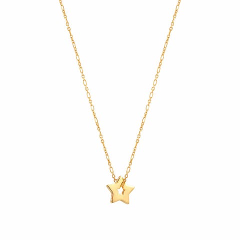 Collier Essentials Étoile Or jaune Collier avec Zircons blancs.