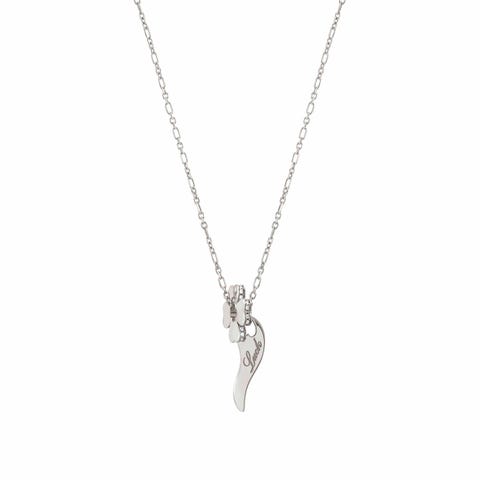 Essentials Clover and Lucky Horn Necklace - argento Necklace with 