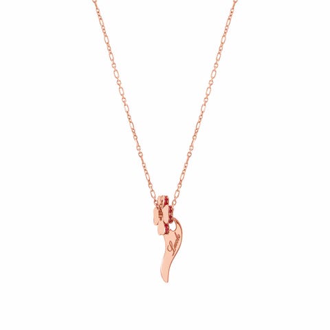 Collier Essentials Trèfle à Quatre Feuilles et Corne - oro rosa Collier avec inscription en anglais 