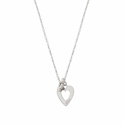 Essentials Heart and Flower Necklace Necklace with “Love” written