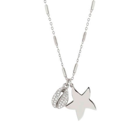 Collier Antibes avec Étoile et Coquillage Collier en Argent 925 avec pendentifs