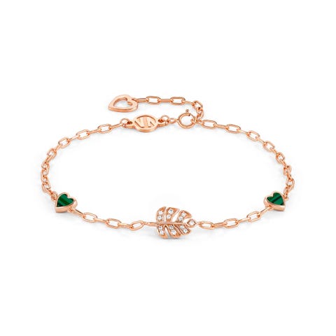 Bracelet Vita avec Coeurs et Feuille Bracelet en Argent 925
