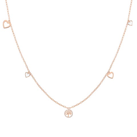 Długi naszyjnik Vita z wisiorkiem Drzewa Życia Necklace in sterling silver