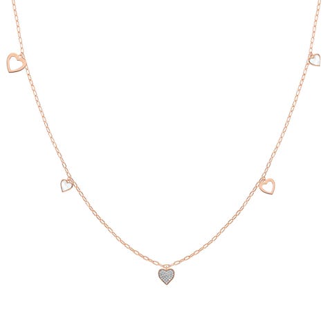 Collier Vita Long avec Coeurs Collier en Argent 925
