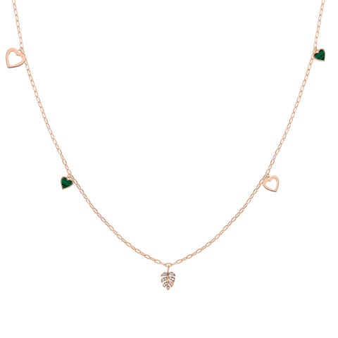 Collier Vita Long avec Feuille Collier en Argent 925