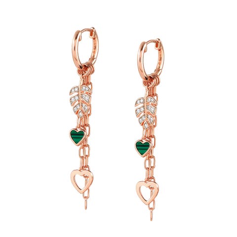Boucles d'Oreille Vita Longues avec Feuille Boucles d'Oreille en Argent 925