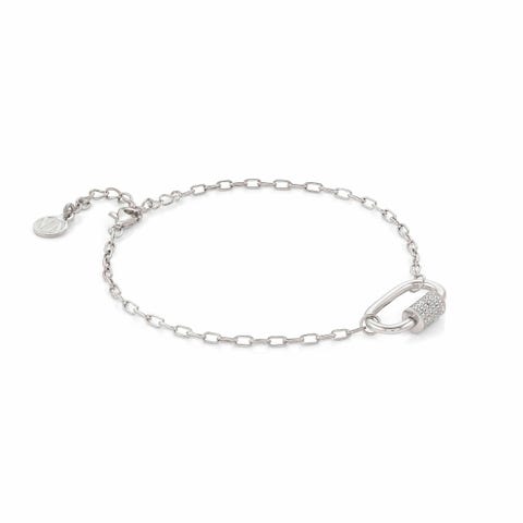 Bracelet Charming Petit avec Rhodium Blanc Bracelet avec Fermoir à vis