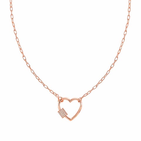 Collier Charming avec Coeur Bijou avec revêtement en Or Rose