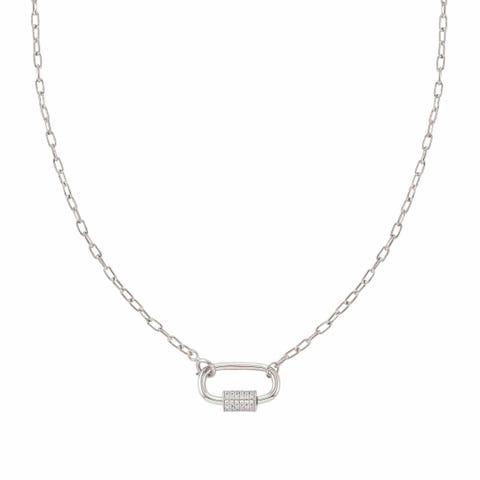 Collier Charming avec Mousqueton Bijou avec Fermoir à vis