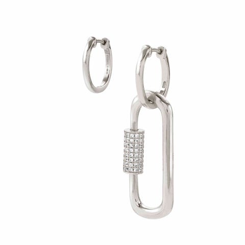 Charming earrings in Sterling Silver Earrings with rhodium treated finish