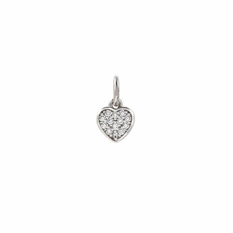 Breloque Cœur et Zircons en Argent Breloque Charming avec Cœur blanc en Argent 925