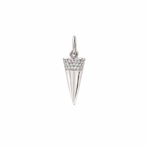 Breloque Corne Blanc en Argent Breloque Charming en Argent et Zircons