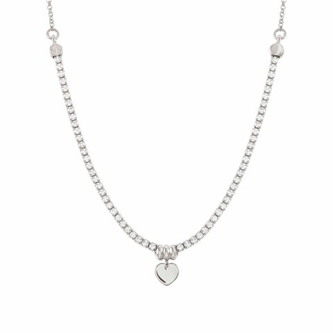Collar Chic&Charm con Corazón Collar en Plata 925 y Cubic Zirconia