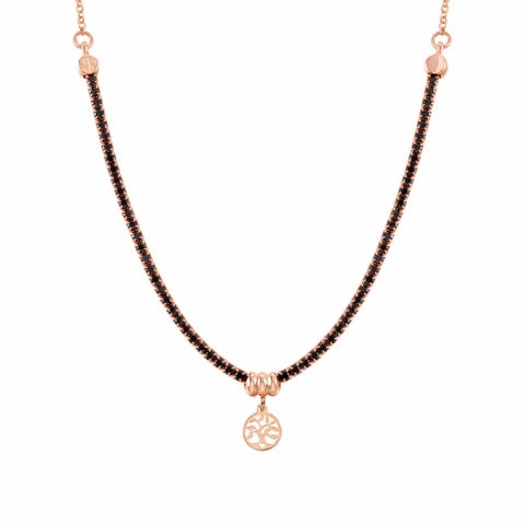 Collar Chic&Charm con Árbol de la Vida Collar en Plata 925 y Cubic Zirconia