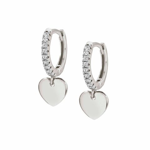 Chic&Charm earrings with Heart Earrings in sterling silver