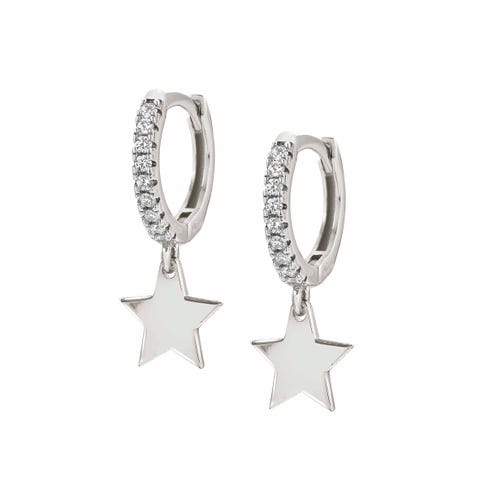 Chic&Charm earrings with Star Earrings in sterling silver with pendant