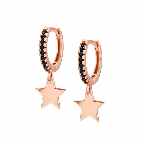 Pendientes Chic&Charm con Estrella Pendientes en Plata 925 y Cubic Zirconia con colgantes