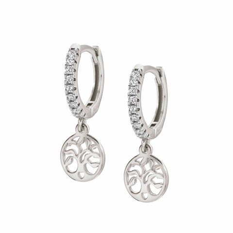 Pendientes Chic&Charm con Árbol de la Vida Pendientes en Plata 925 y Cubic Zirconia