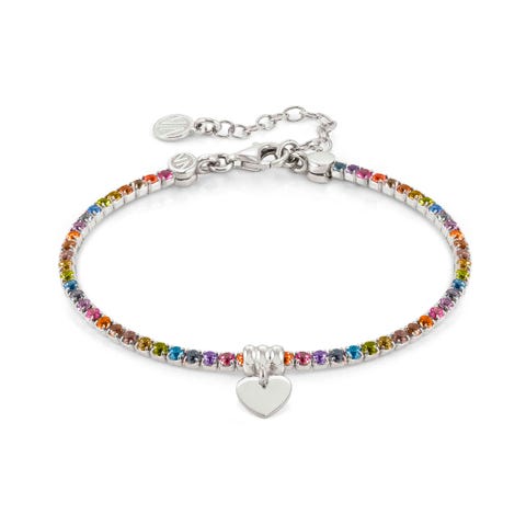 Chic&Charm_bracelet,_Heart,_coloured_CZ_Jewel_in_sterling_silver_with_white_rhodium_treated_finish