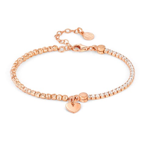 Chic&Charm Celebration Ed Silver with Heart Bracelet in sterling silver and White Cubic Zirconia