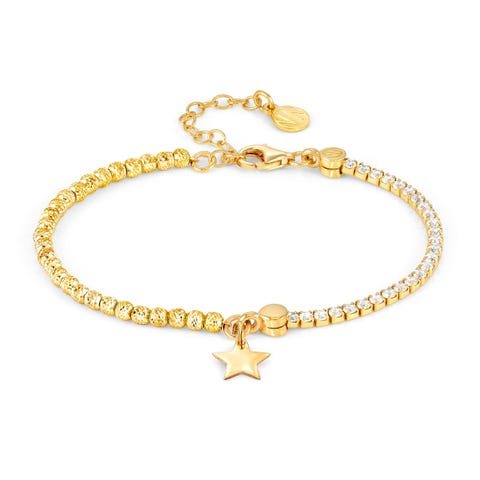 Chic&Charm Celebration Ed Silver with Star Sterling silver bracelet with White stones