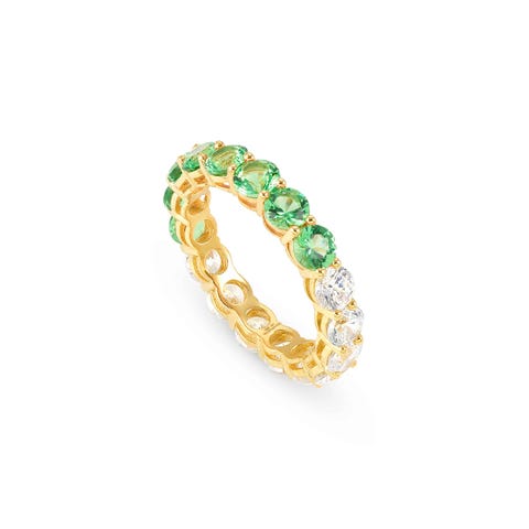 Ring Chic&Charm Joyful Edition grüne und weiße Steine Ring in 925er Silber mit farbigen Zirkonia