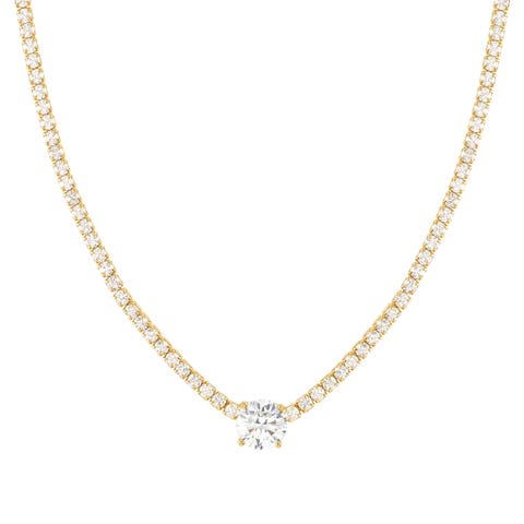 Collier Chic&Charm Joyful edition pierre blanche Collier en argent 925 avec zircones cubiques