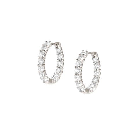 Creolen Ohrringe Chic&Charm Joyful Edition weiße Steine Ohrringe in 925er Silber