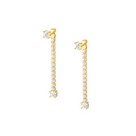 Ohrringe Chic&Charm Joyful Edition mit weißen Steinen Ohrringe in 925er Silber mit Cubic Zirkonia