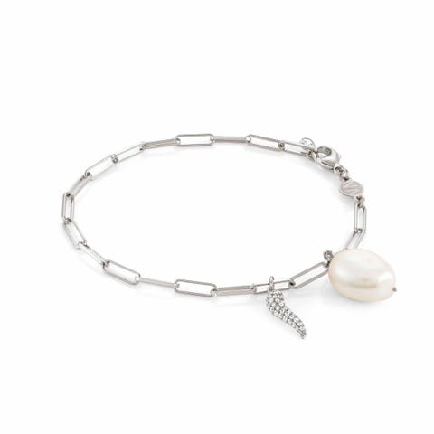 White Dream bracelet with Lucky Horn Bracelet in silver with pearl