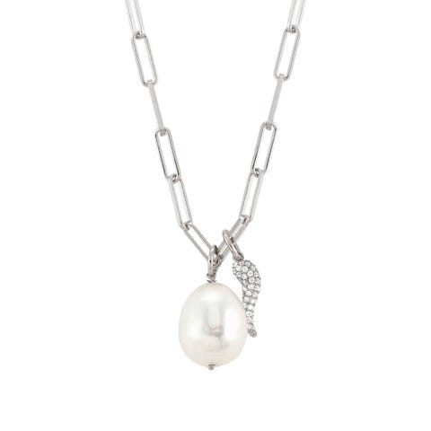 Collana White Dream con Corno Collana in argento 925 con perla