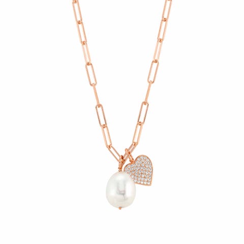 Collana White Dream con Cuore Collana in Argento 925 con perla