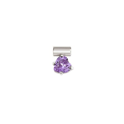 SeiMia Charm - Heart, Violet Stone Charm in sterling silver with coloured Cubic Zirconia