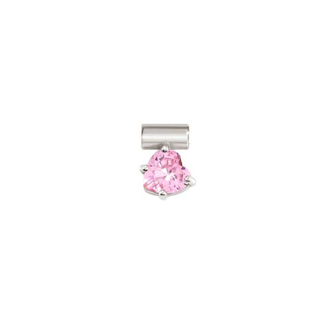 SeiMia Charm - Heart, Pink Stone Charm with Heart symbol, sterling silver