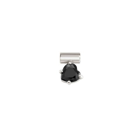 SeiMia Charm - Heart, Black Stone Charm in sterling silver with Black Cubic Zirconia