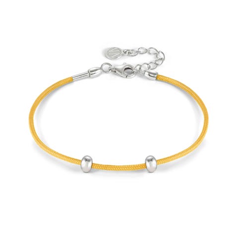 Bracelet SeiMia en argent et cordon textile Bracelet personnalisable en tissu