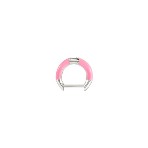 Ohrring SeiMia in Silber und rosa Emaille Einzelner personalisierbarer Ohrstecker