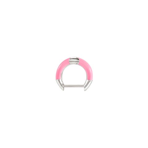 Ohrring SeiMia in Silber und rosa Emaille Einzelner personalisierbarer Ohrstecker
