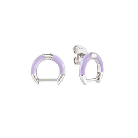 Boucle d’oreilles à l’unité SeiMia en argent et émail lilas Boucles d’oreilles à l’unité (lobe) personnalisable