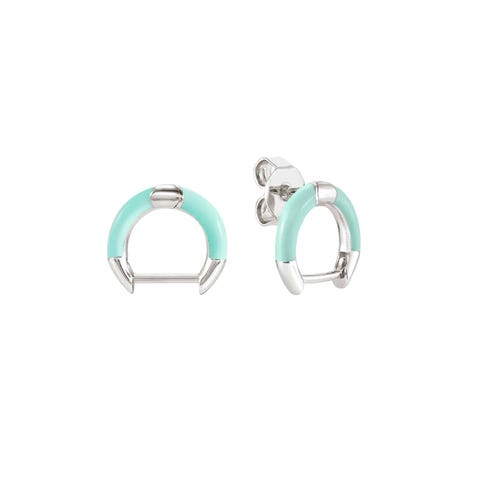 SeiMia single earring, sterling silver, Turquoise enamel Single stud earring, can be personalised