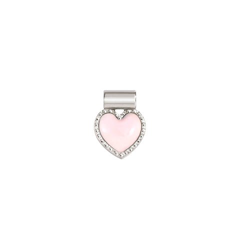 SeiMia pendant, Pink Heart Sterling silver pendant with coloured enamel